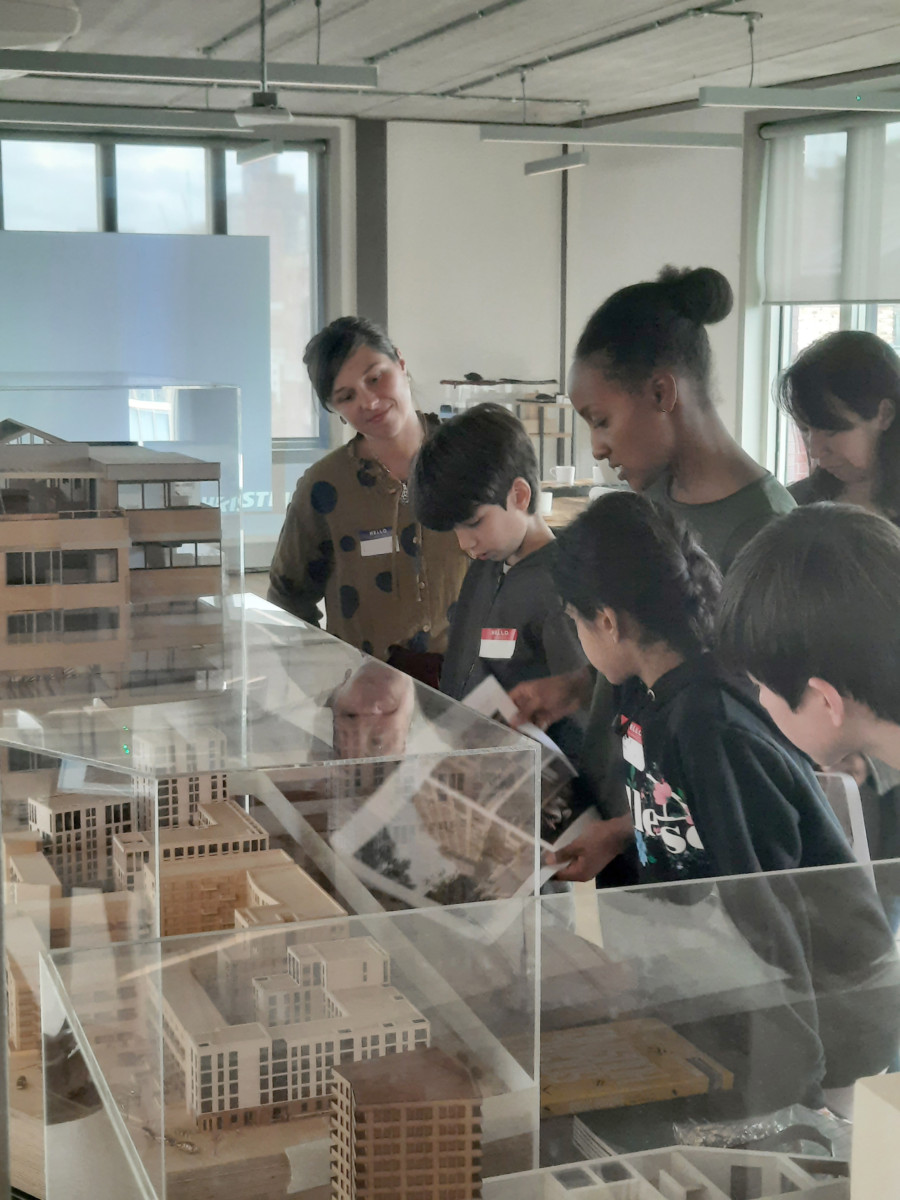 KCA taking the young children through the different architectural projects they have worked on
