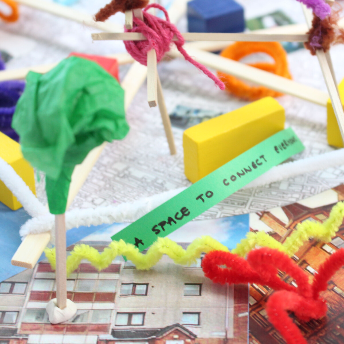 Detail from the Homes group model emphasising spaces for connection.