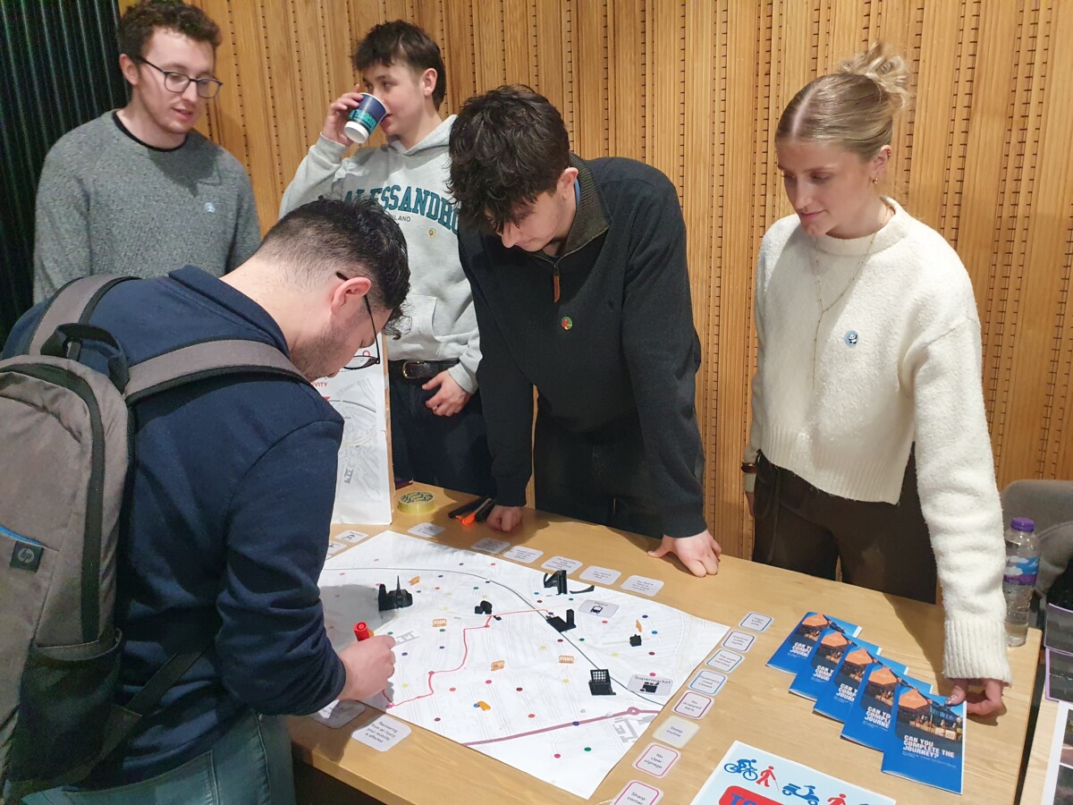 Event participants try out a design engagement activity at Multigenerational Places: Newcastle.